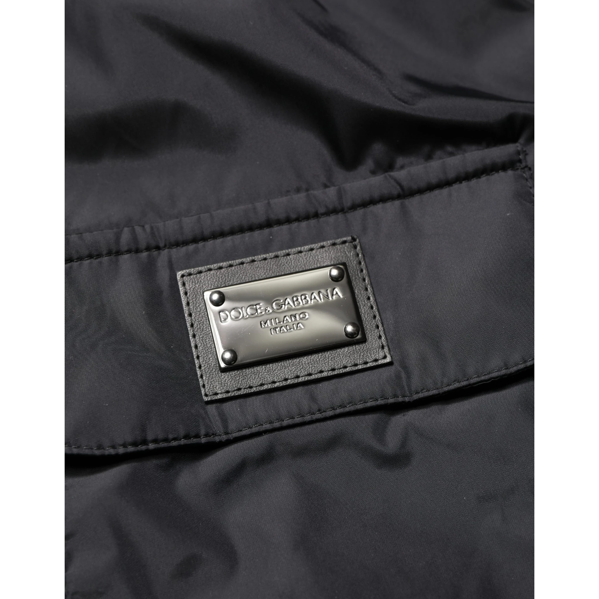 Black Logo Plaque Long Sleeves Shirt Jacket
