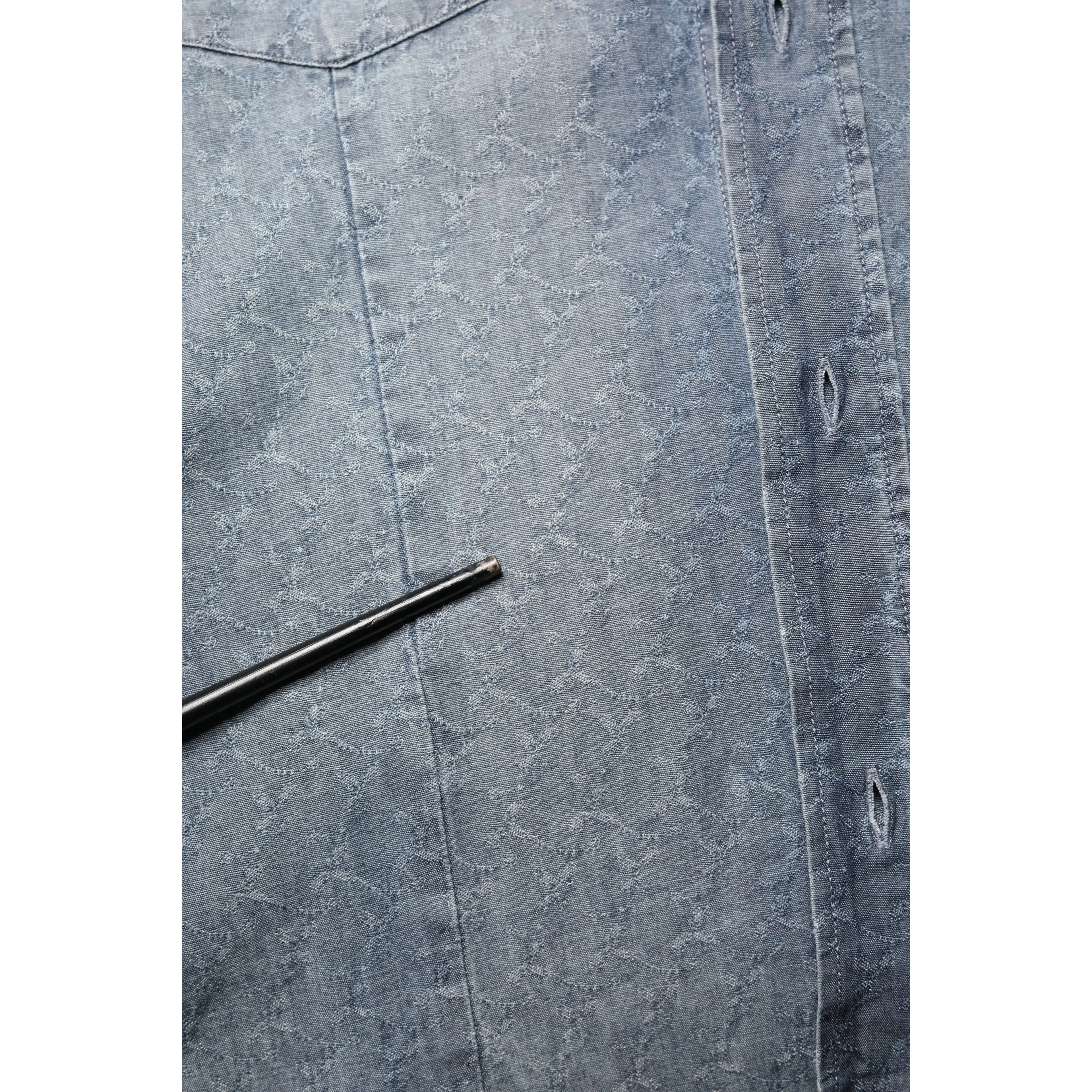 DarkBlue Long Sleeve Collared Denim Shirt