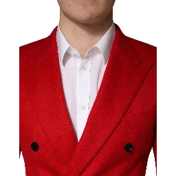 Red Cashmere Slim Fit Coat Jacket Blazer