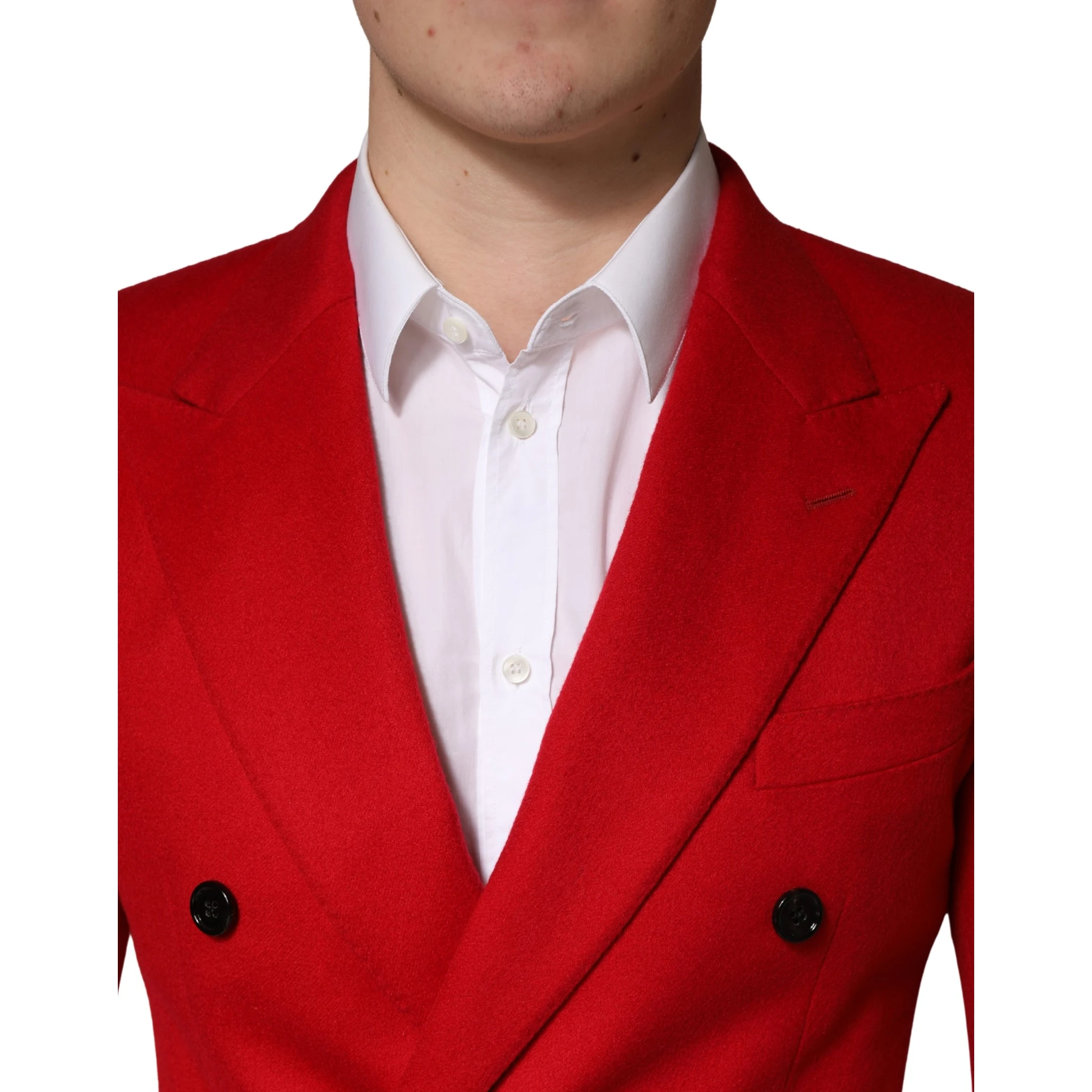 Red Cashmere Slim Fit Coat Jacket Blazer