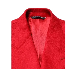 Red Cashmere Slim Fit Coat Jacket Blazer