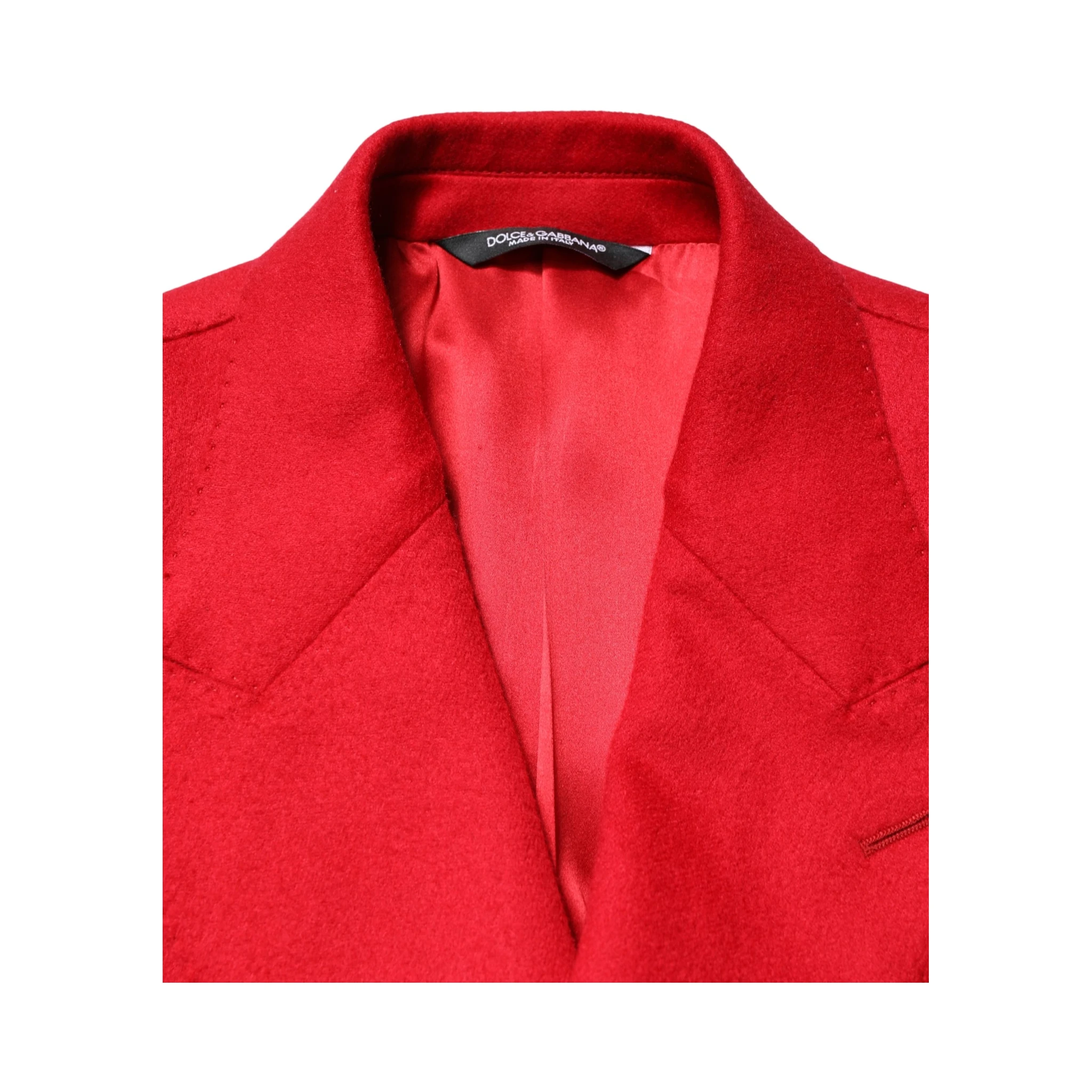 Red Cashmere Slim Fit Coat Jacket Blazer