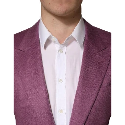 Purple Cashmere Slim Fit Coat Jacket Blazer