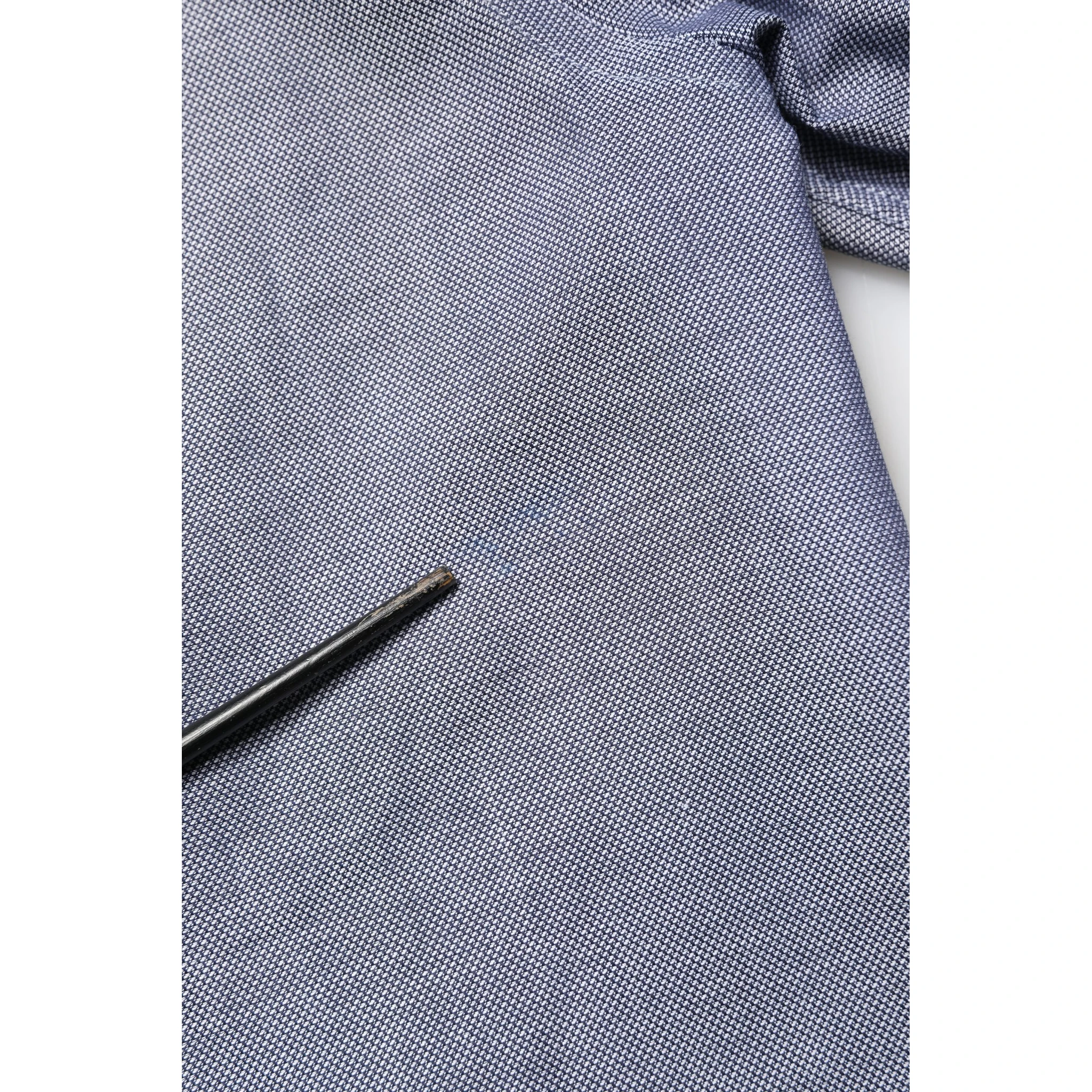 Dark Blue Cotton Long Sleeves Collared Dress Formal Shirt