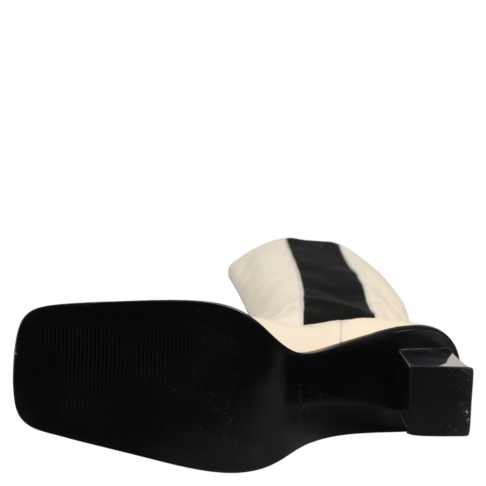 White Black Leather Knee High Boots Shoes