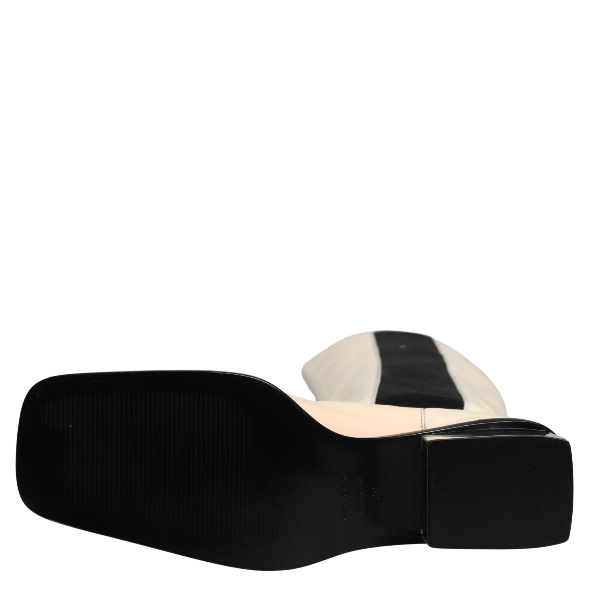 White Black Leather Knee High Boots Shoes