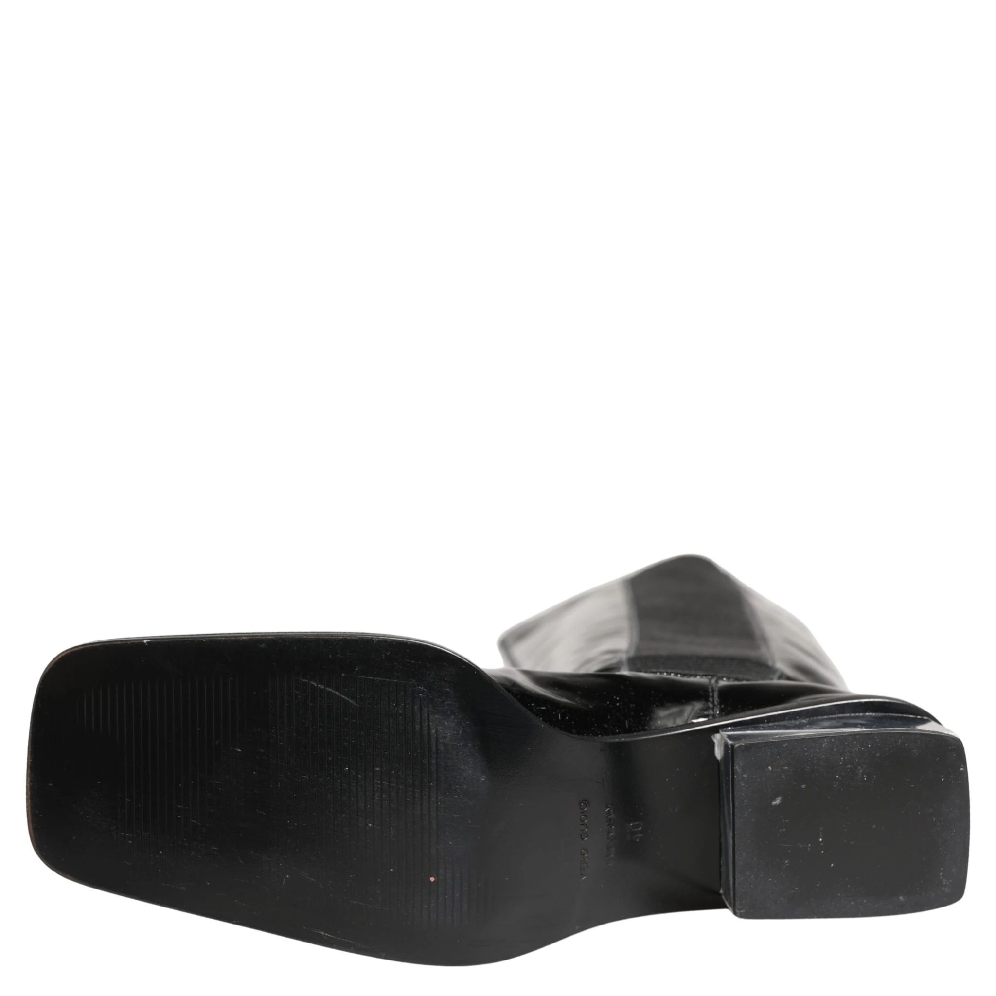 Black Patent Leather Knee High Boots Shoes