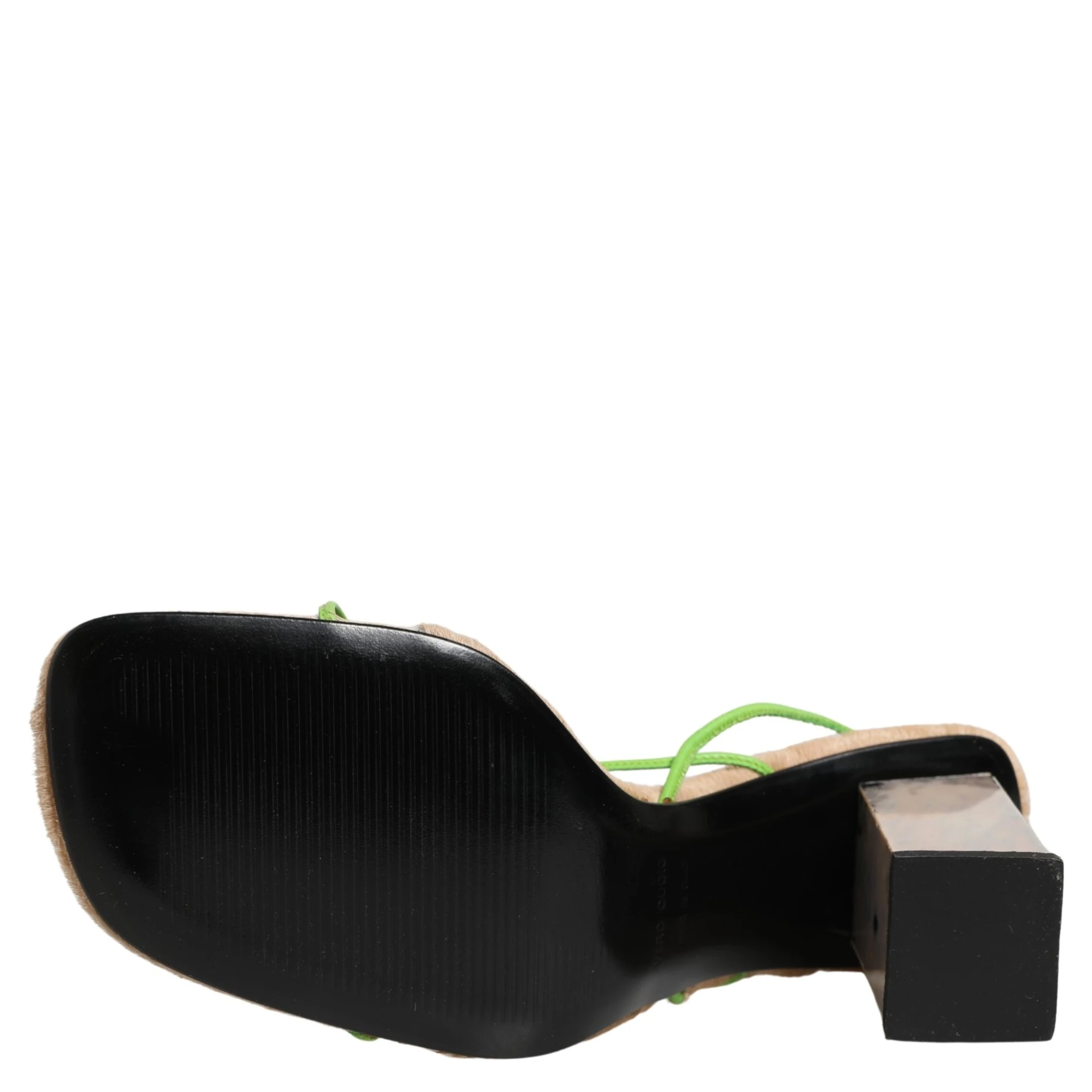 Multicolor Leather Block Heels Sandals Shoes