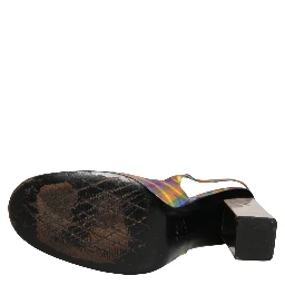Multicolor Plaid Heels Slingback Sandals Shoes