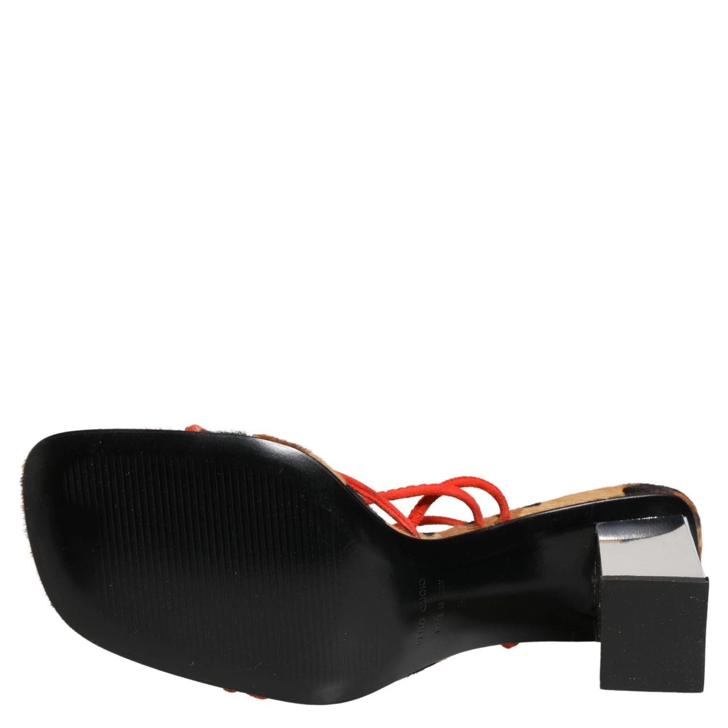 Multicolor Leather Block Heels Sandals Shoes