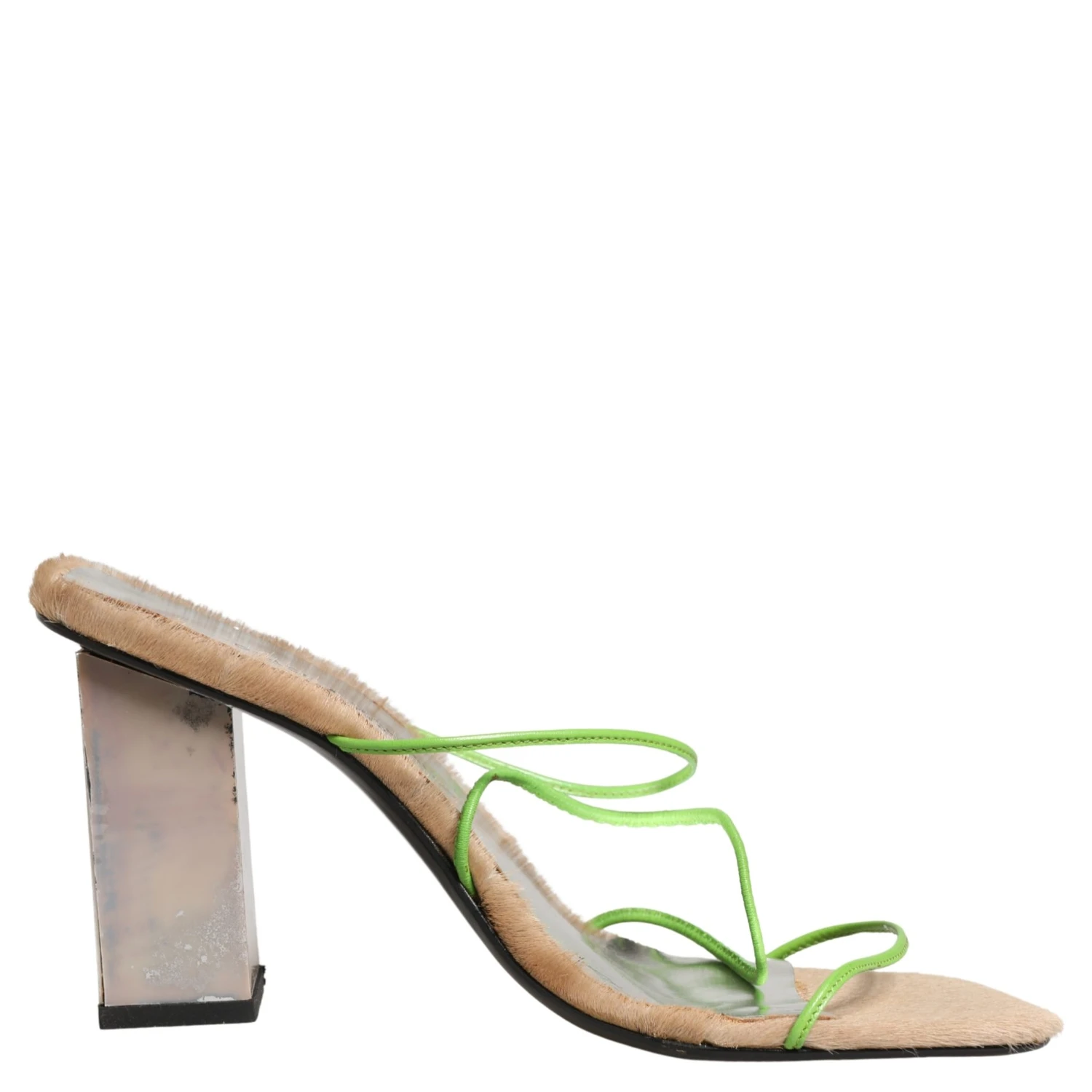 Multicolor Leather Block Heels Sandals Shoes