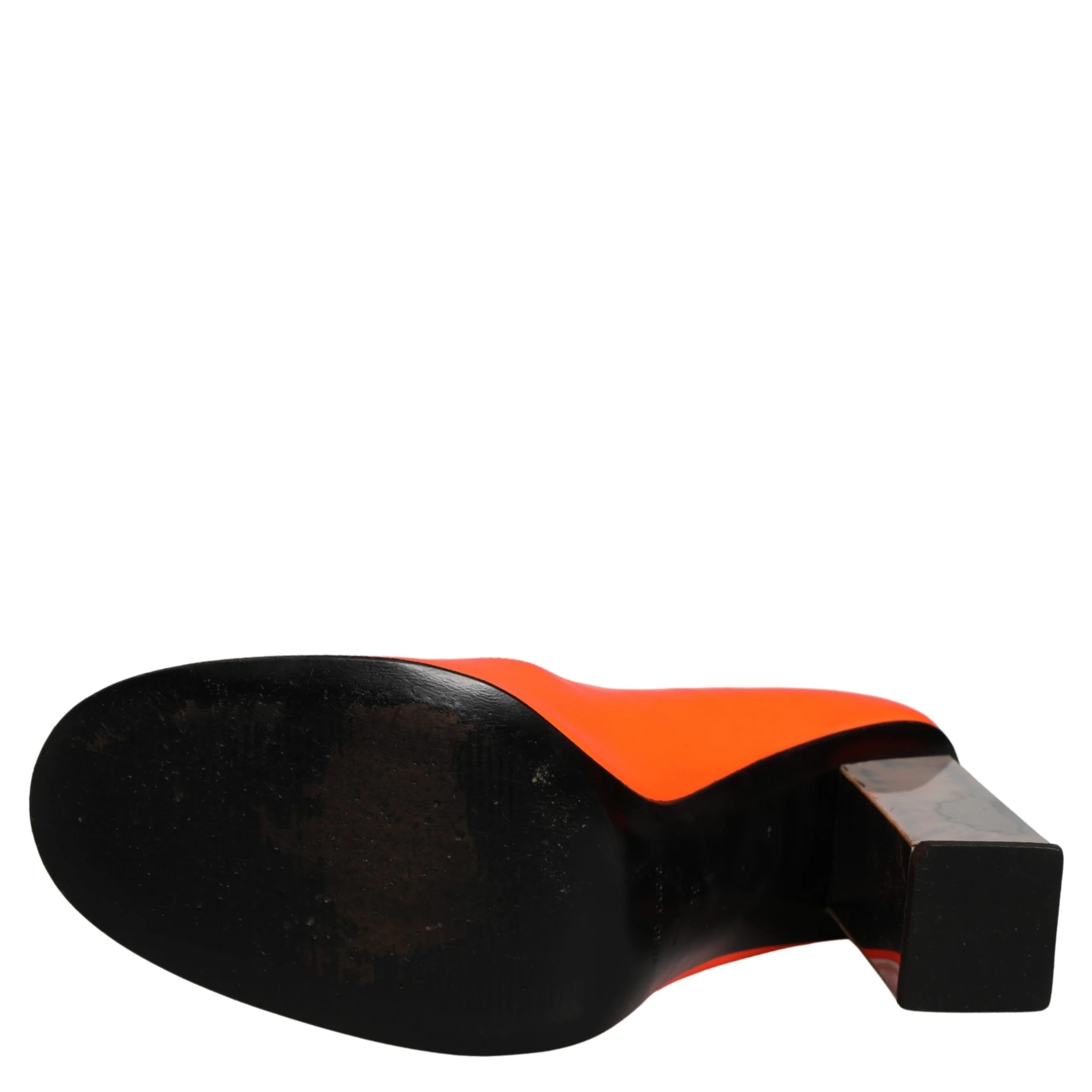 Orange Patent Leather Heels Pumps Shoes