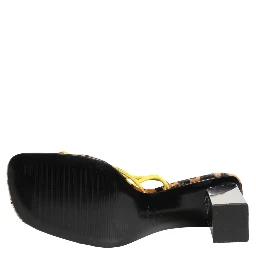 Multicolor Leather Block Heels Sandals Shoes