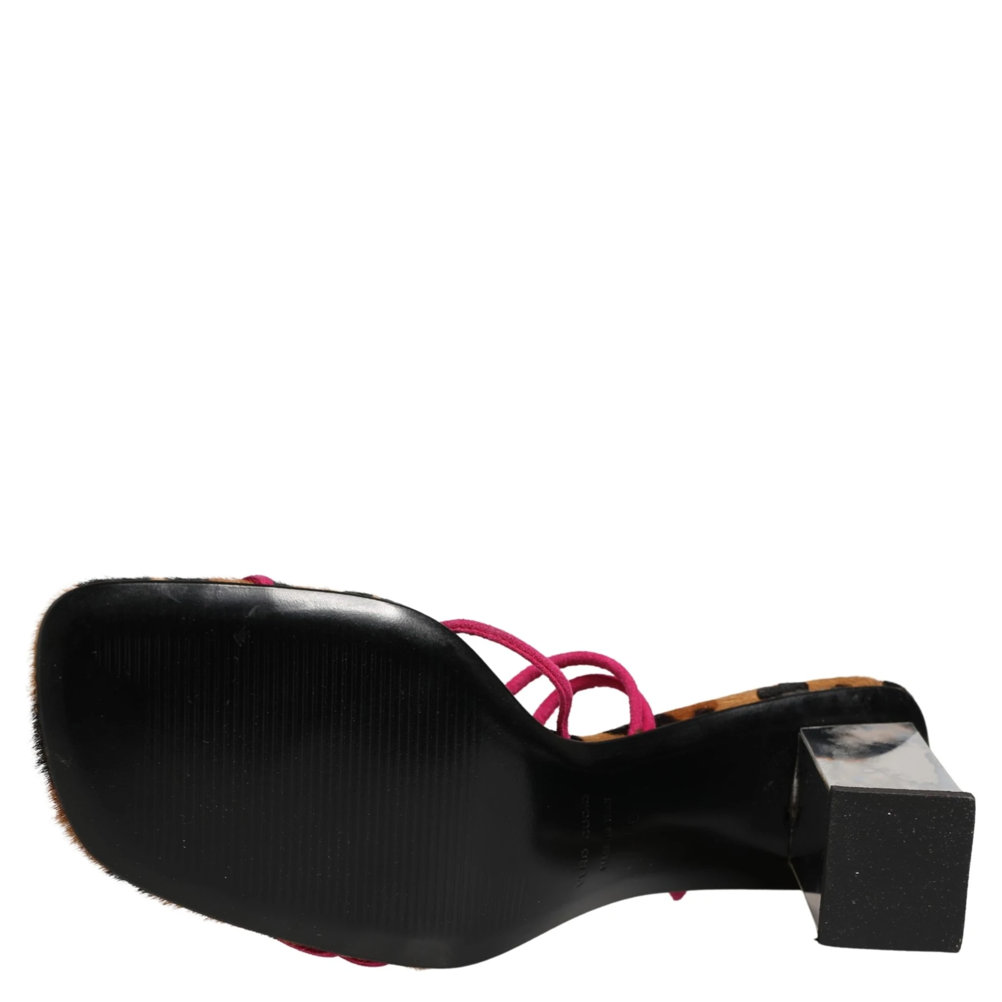 Multicolor Leather Block Heels Sandals Shoes