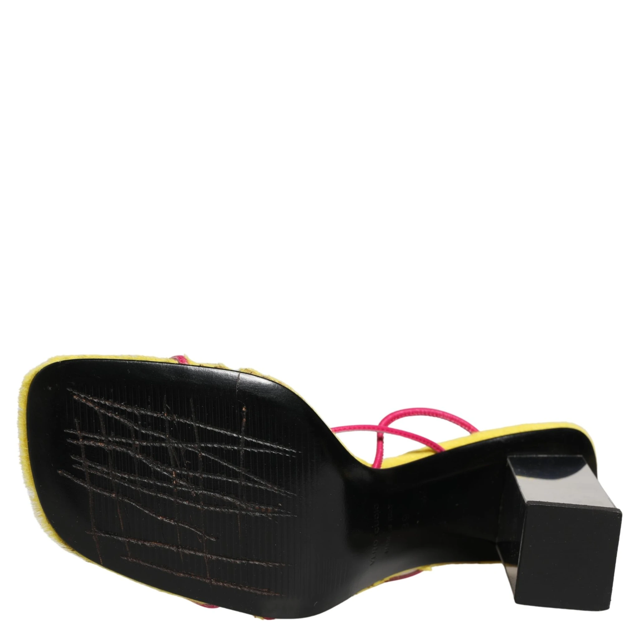 Multicolor Leather Block Heels Sandals Shoes