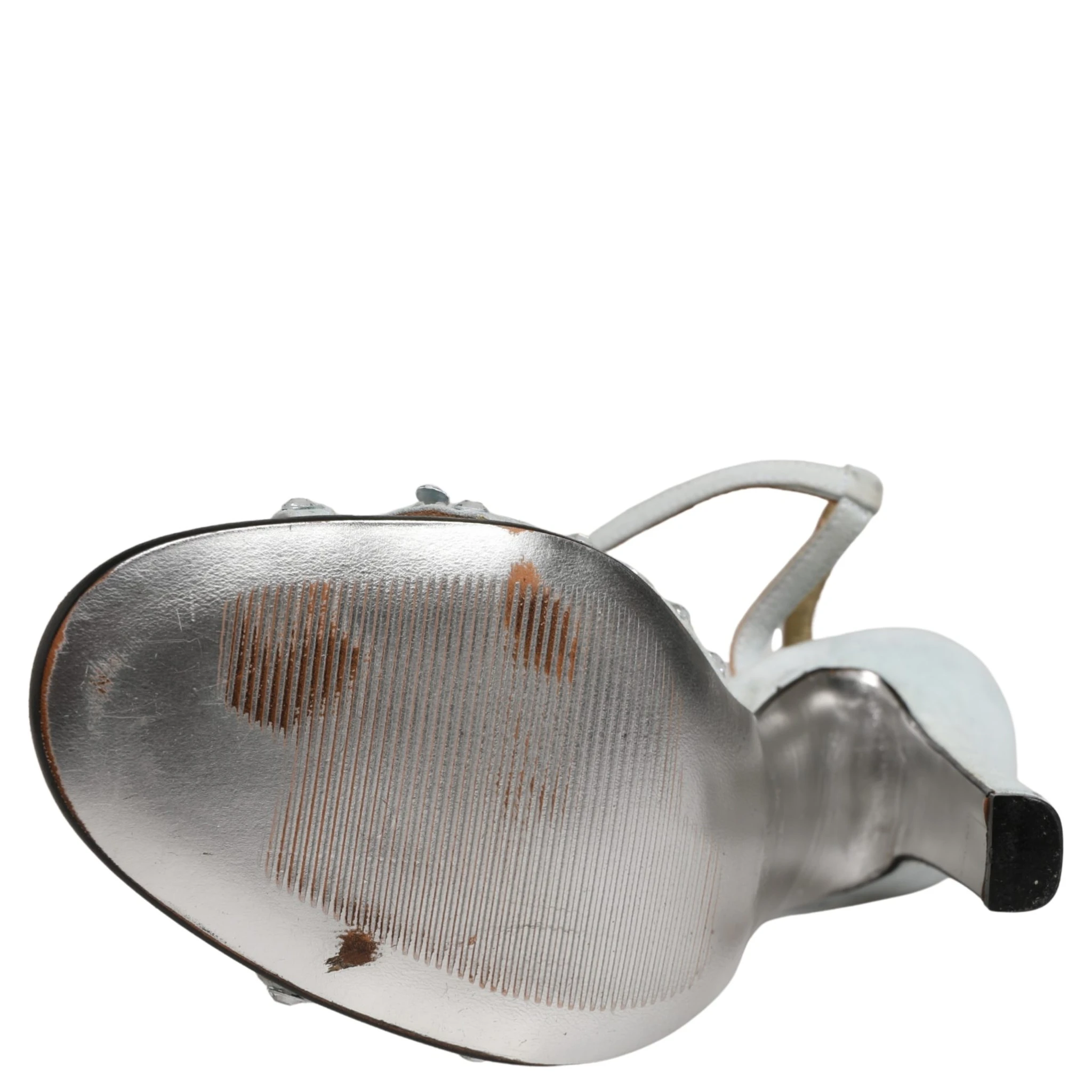 White Rhinestone High Heeled Sandals Shoes