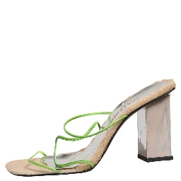 Multicolor Leather Block Heels Sandals Shoes