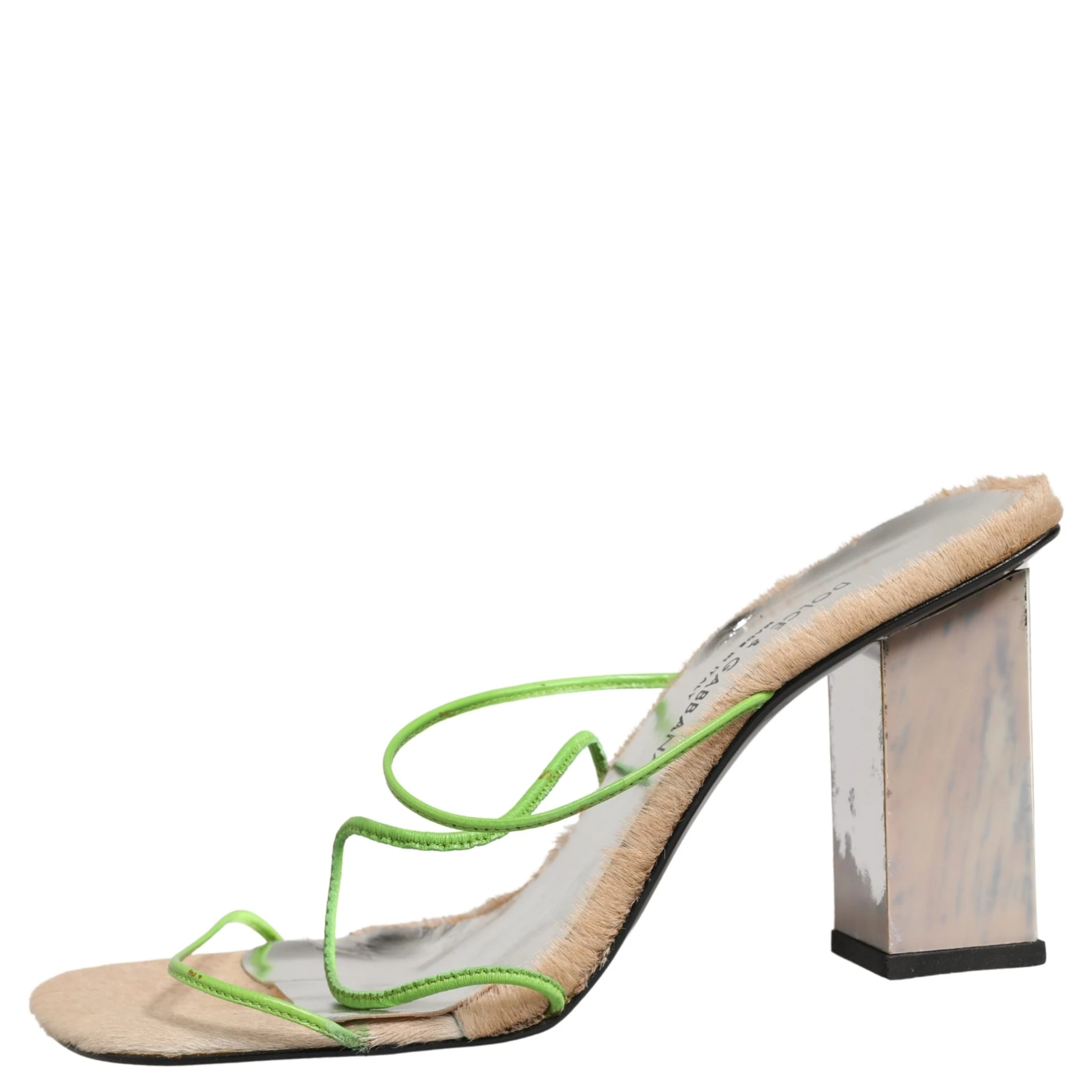 Multicolor Leather Block Heels Sandals Shoes