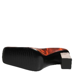 Multicolor Leather Square Toe Pumps Shoes