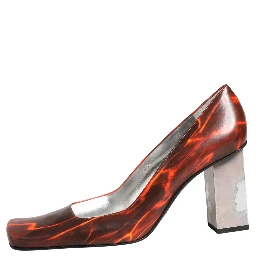Multicolor Leather Square Toe Pumps Shoes