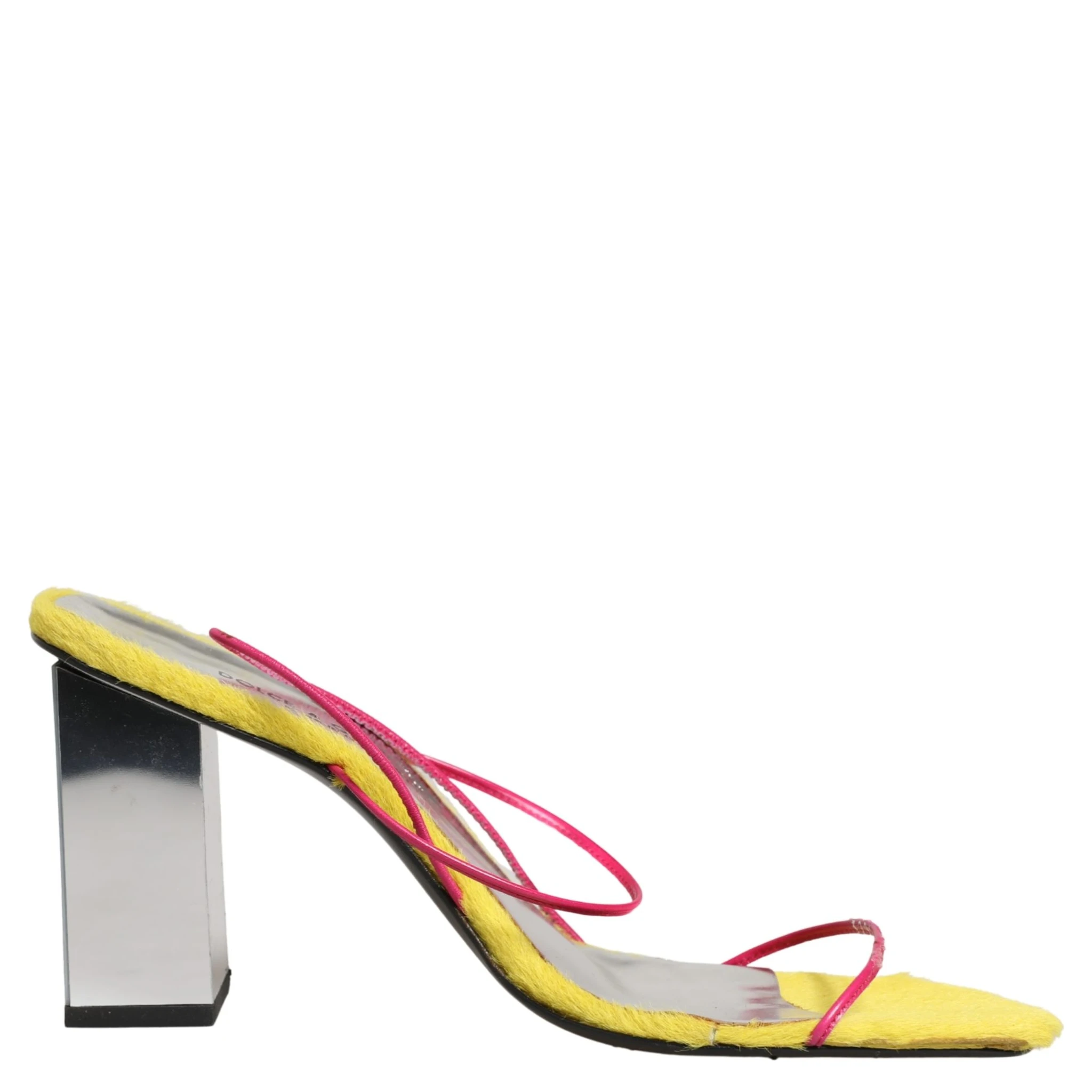 Multicolor Leather Block Heels Sandals Shoes