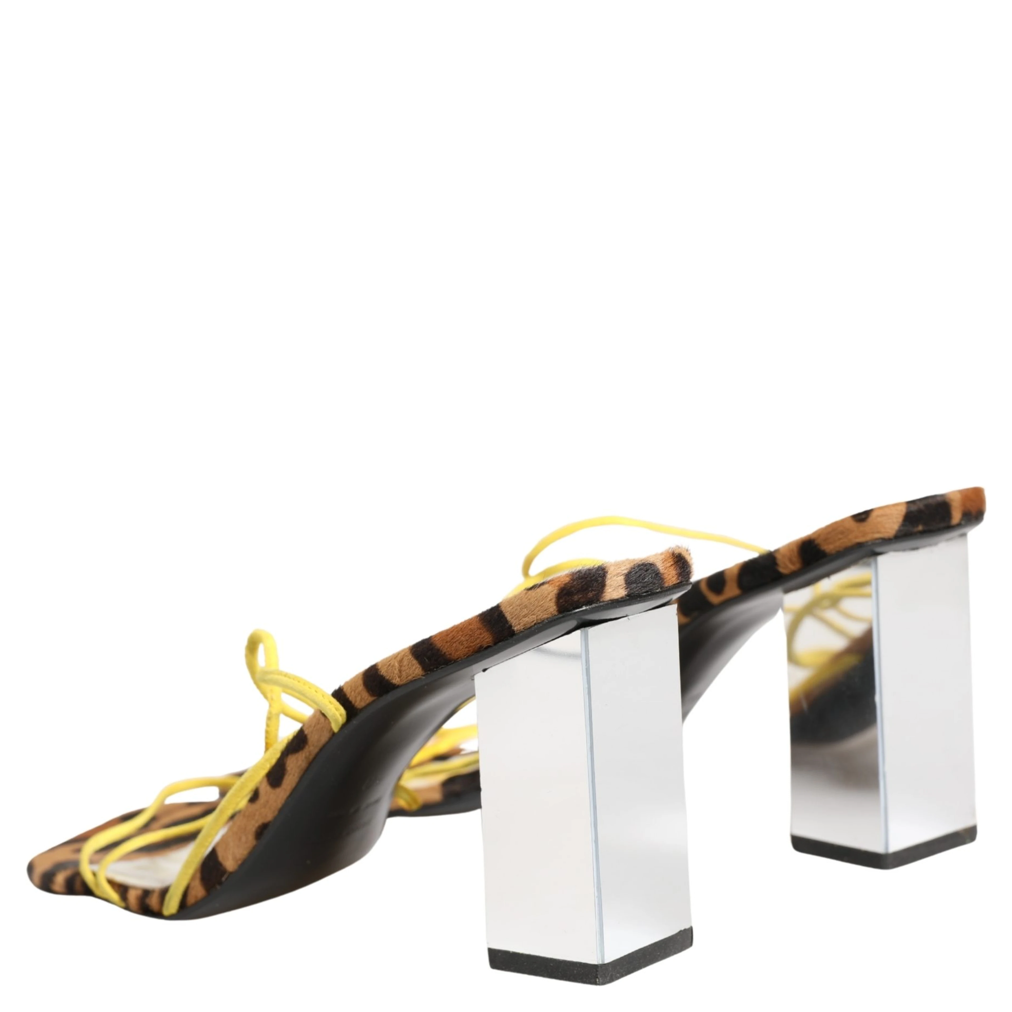Multicolor Leather Block Heels Sandals Shoes