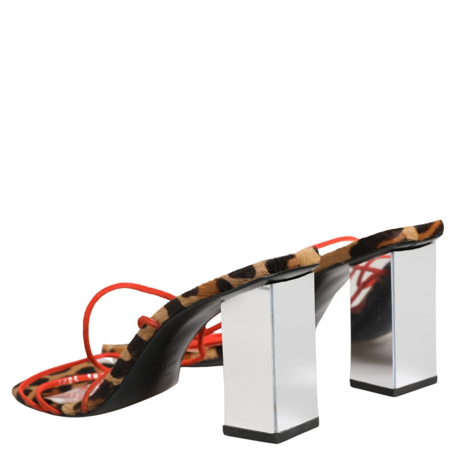 Multicolor Leather Block Heels Sandals Shoes