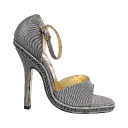 Gray High Heeled Sandals Ankle Strap Shoes