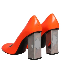 Orange Patent Leather Heels Pumps Shoes