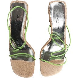 Multicolor Leather Block Heels Sandals Shoes