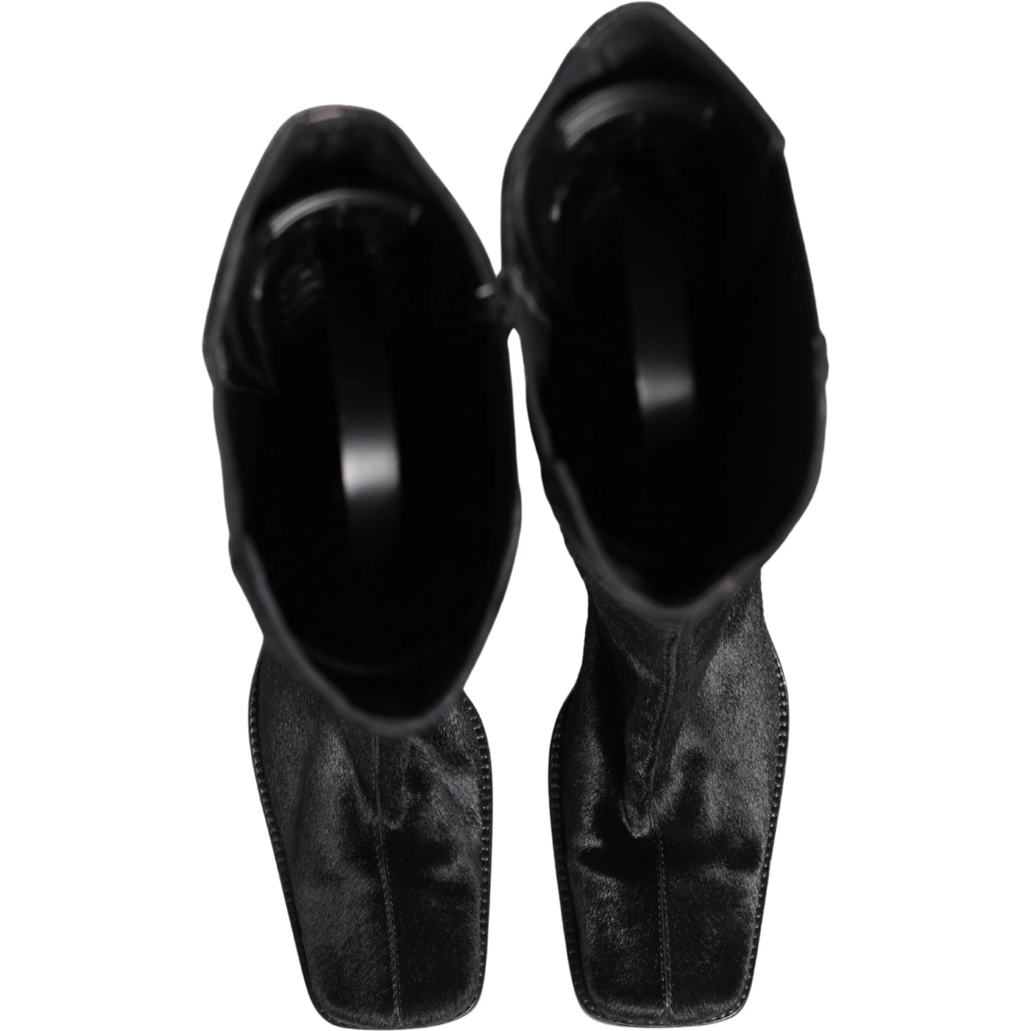 Black Suede Leather Knee High Boots Shoes