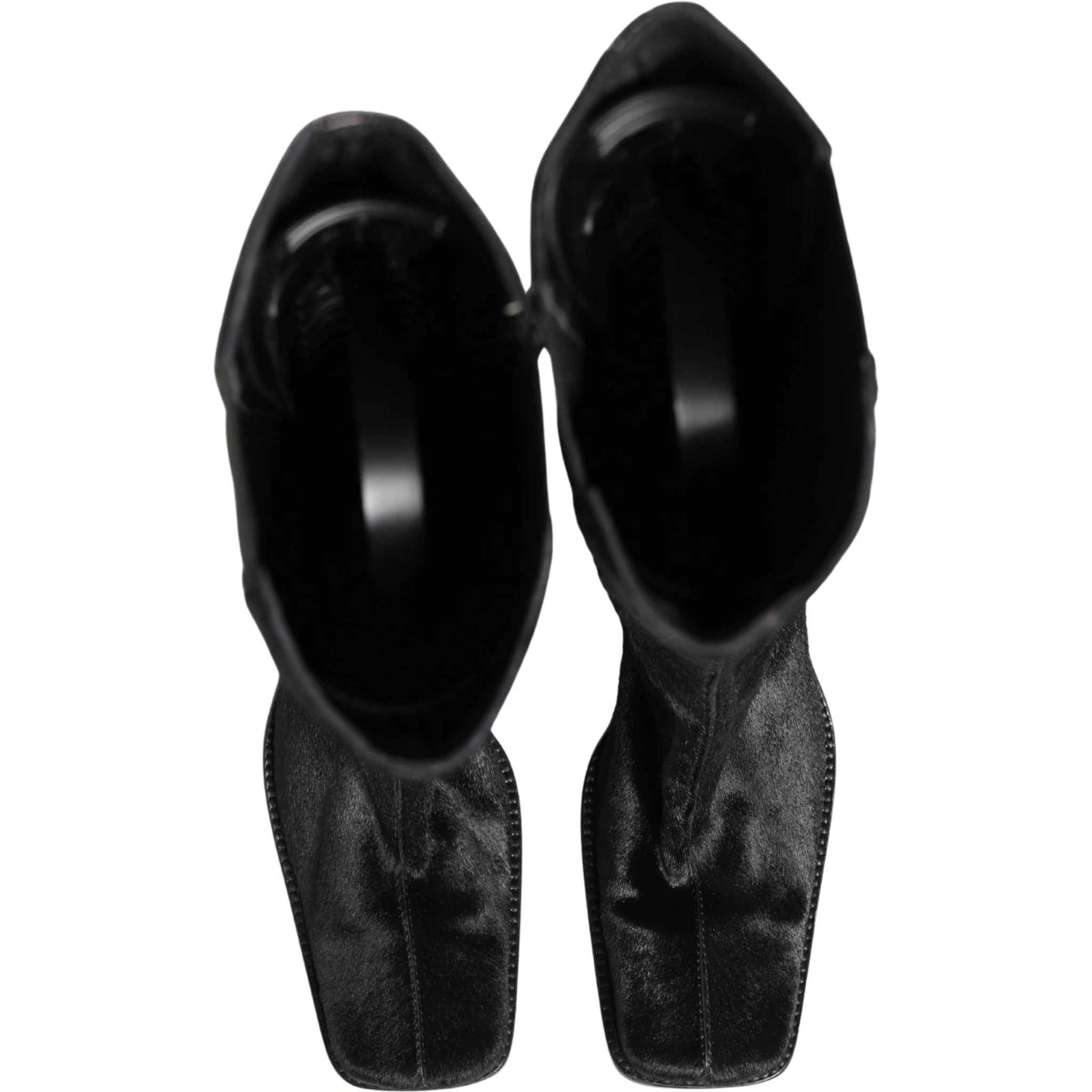 Black Suede Leather Knee High Boots Shoes