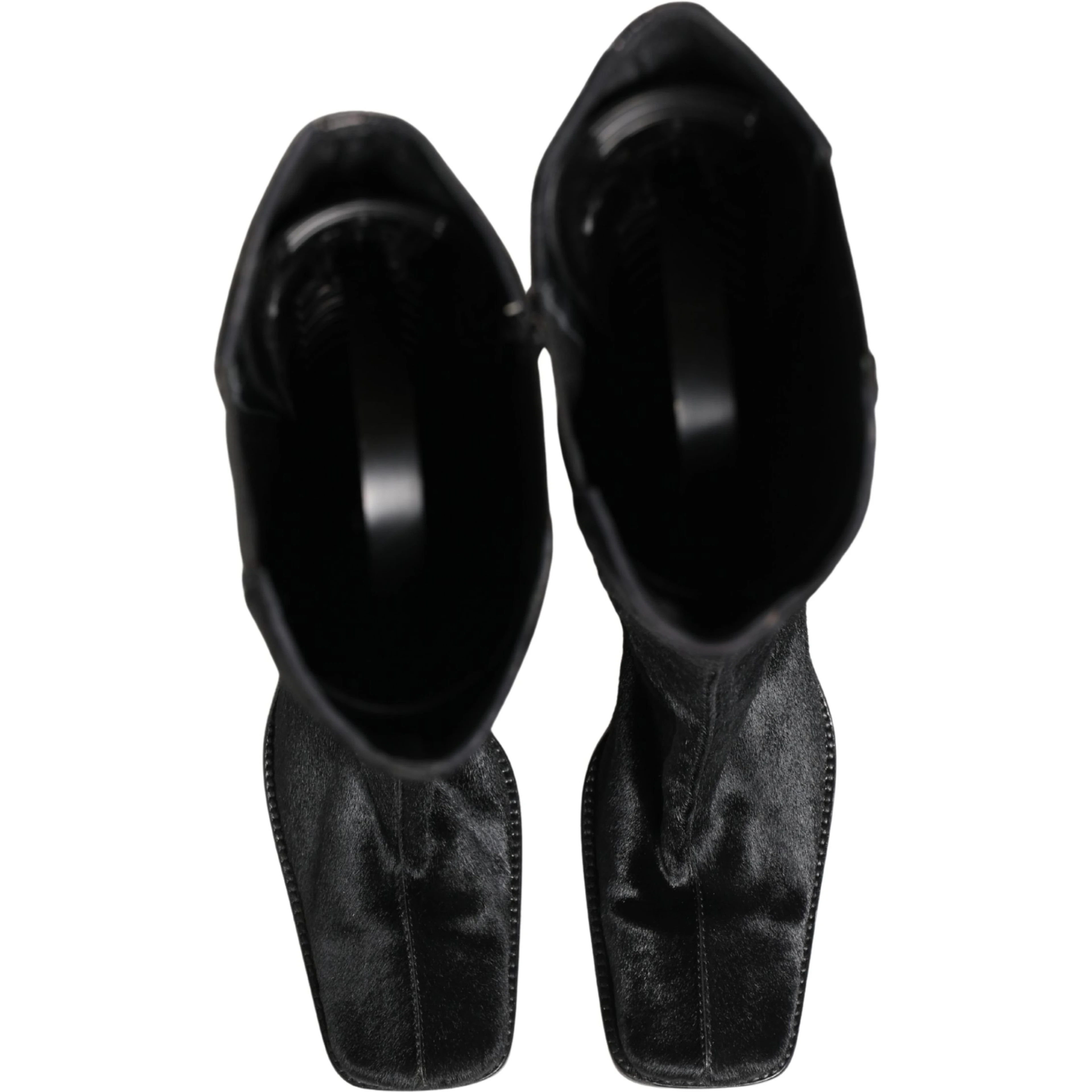 Black Suede Leather Knee High Boots Shoes