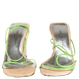 Multicolor Leather Block Heels Sandals Shoes