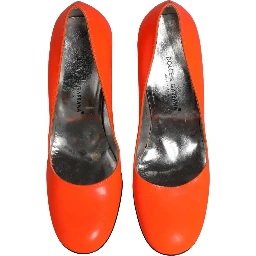 Orange Patent Leather Heels Pumps Shoes