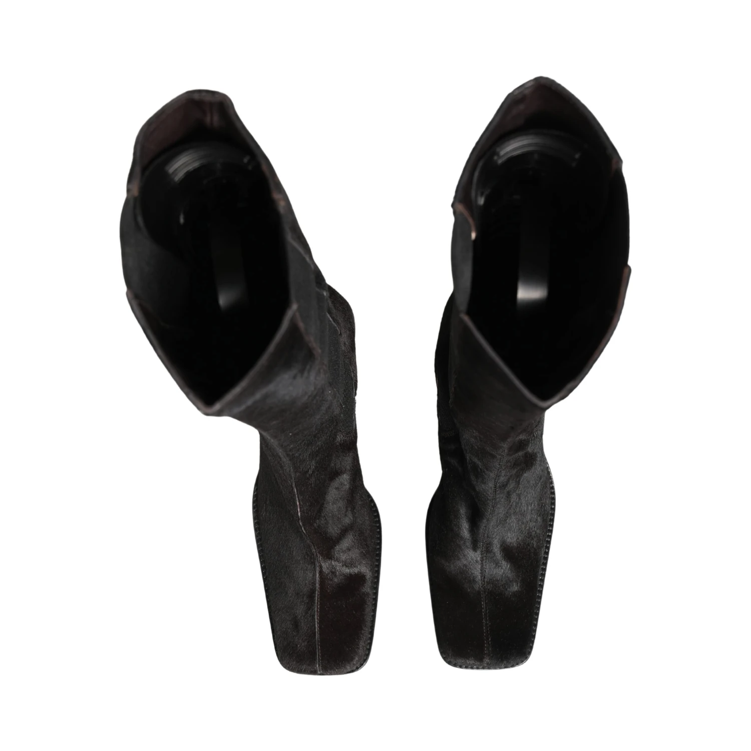 Black Suede Leather Knee High Boots Shoes