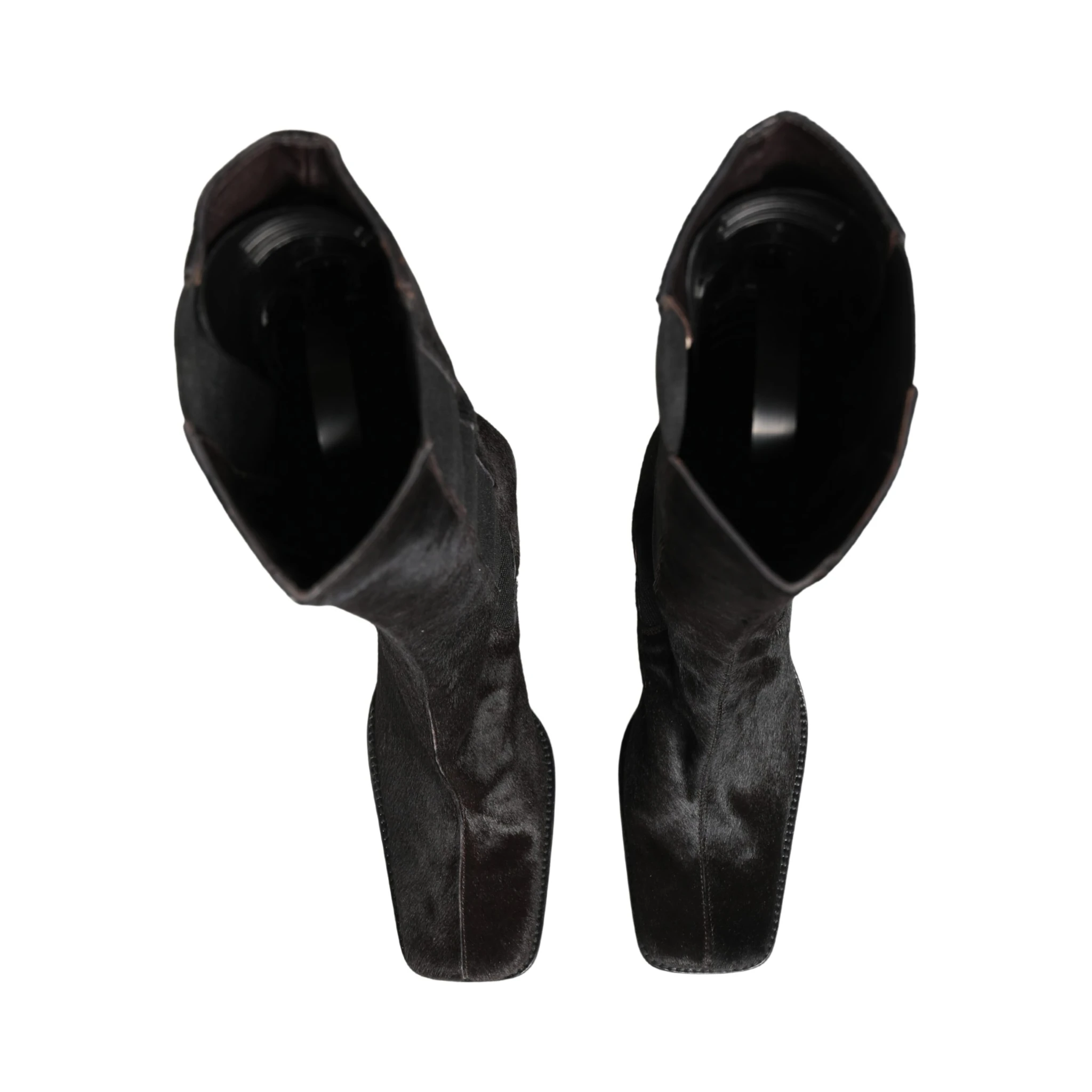 Black Suede Leather Knee High Boots Shoes