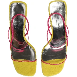 Multicolor Leather Block Heels Sandals Shoes