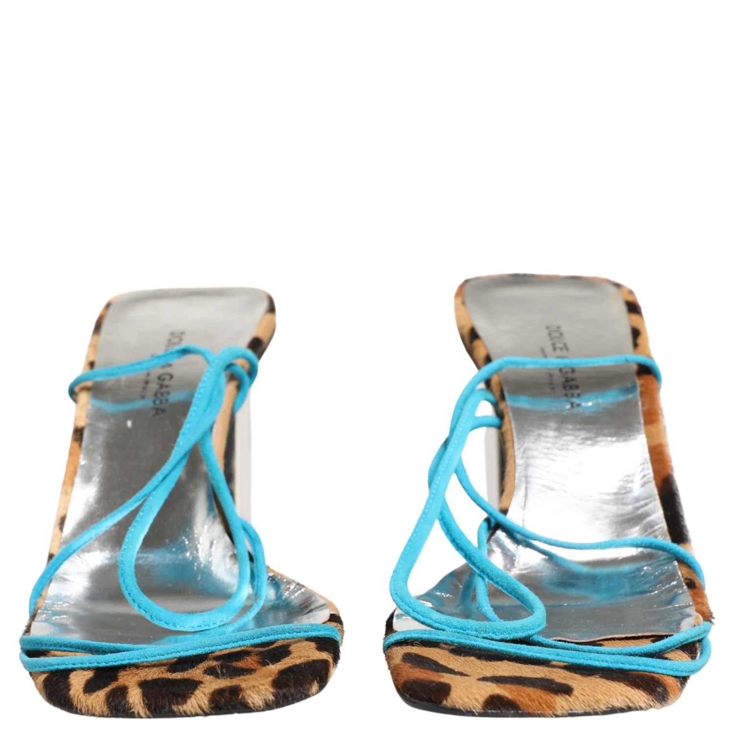 Multicolor Leather Block Heels Sandals Shoes