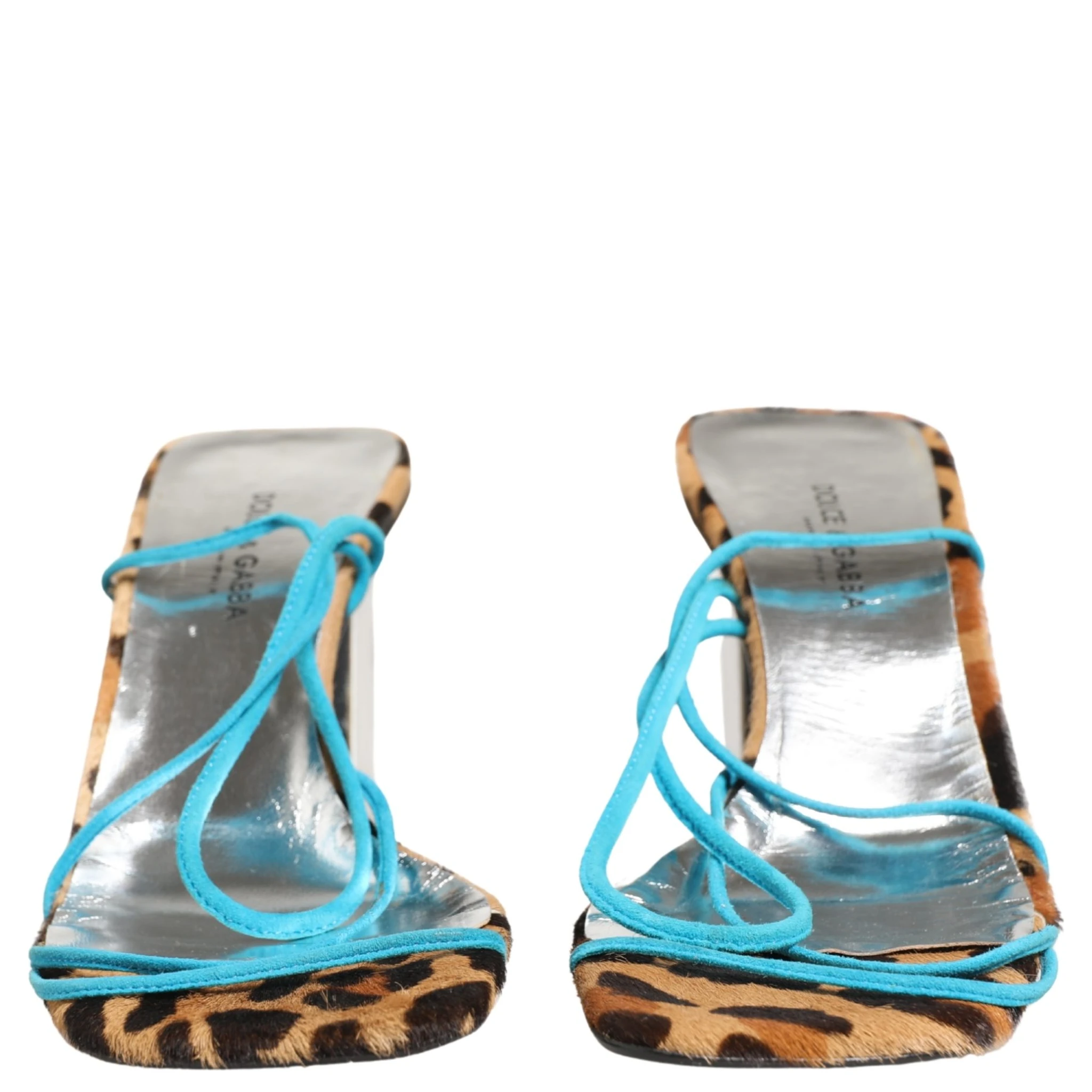 Multicolor Leather Block Heels Sandals Shoes