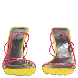 Multicolor Leather Block Heels Sandals Shoes