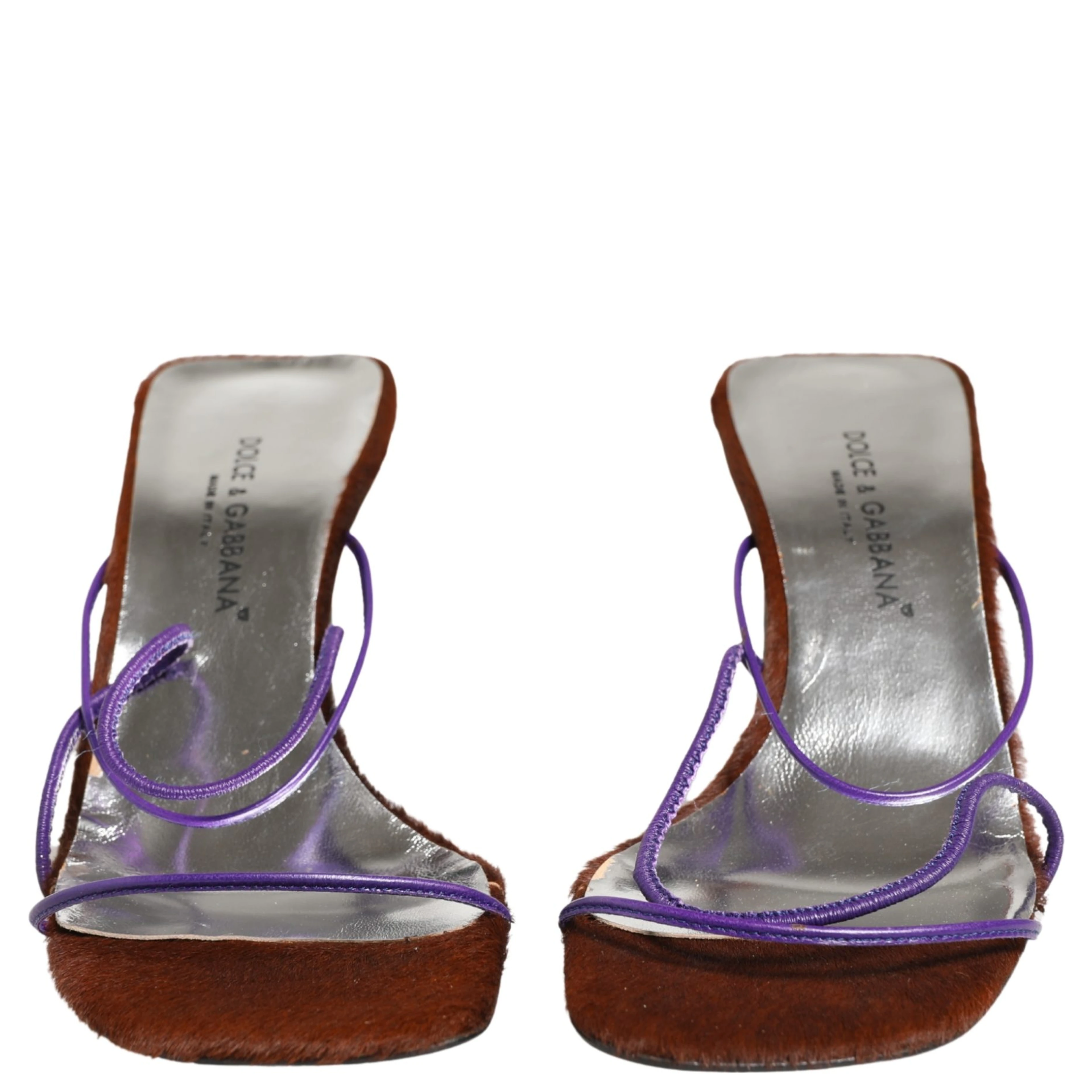 Silver Block Heels Slip On Sandals Shoes