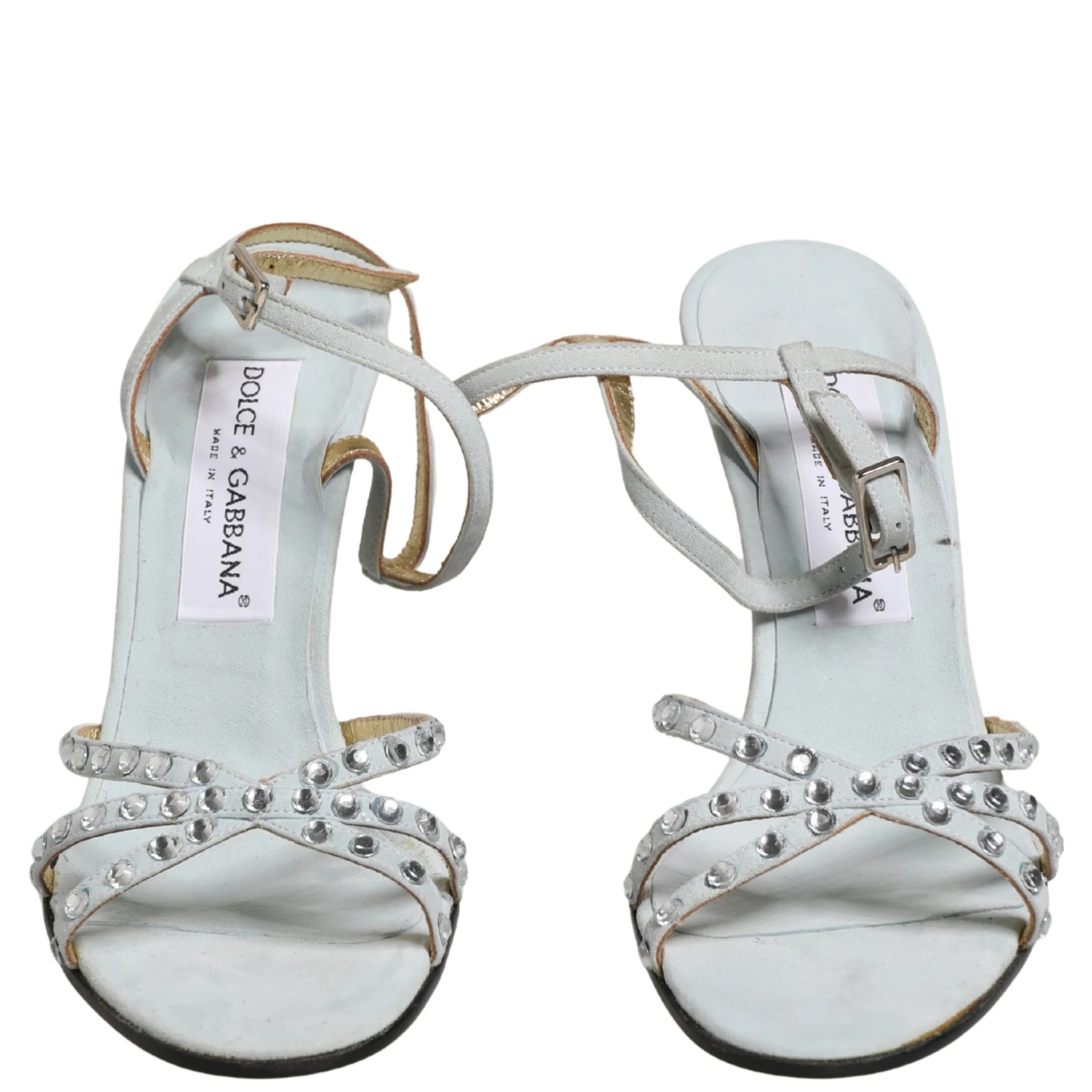 White Rhinestone High Heeled Sandals Shoes