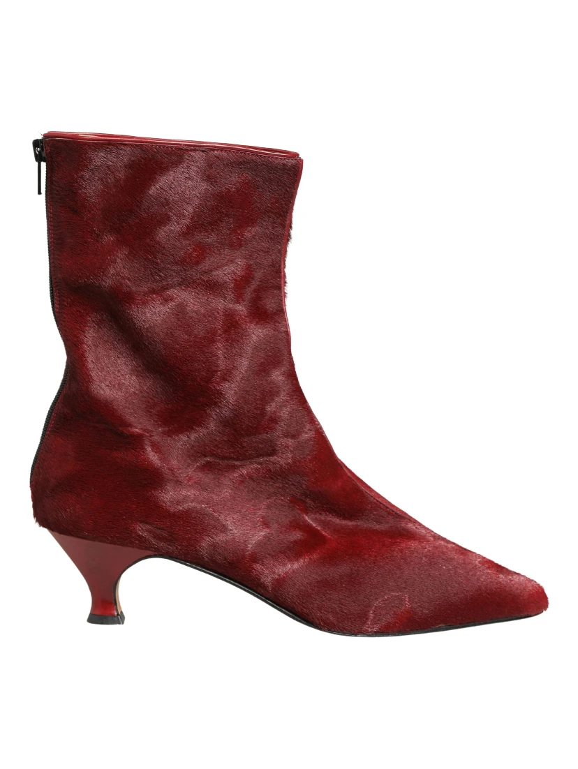 Burgundy Mid Calf Boots Shoes