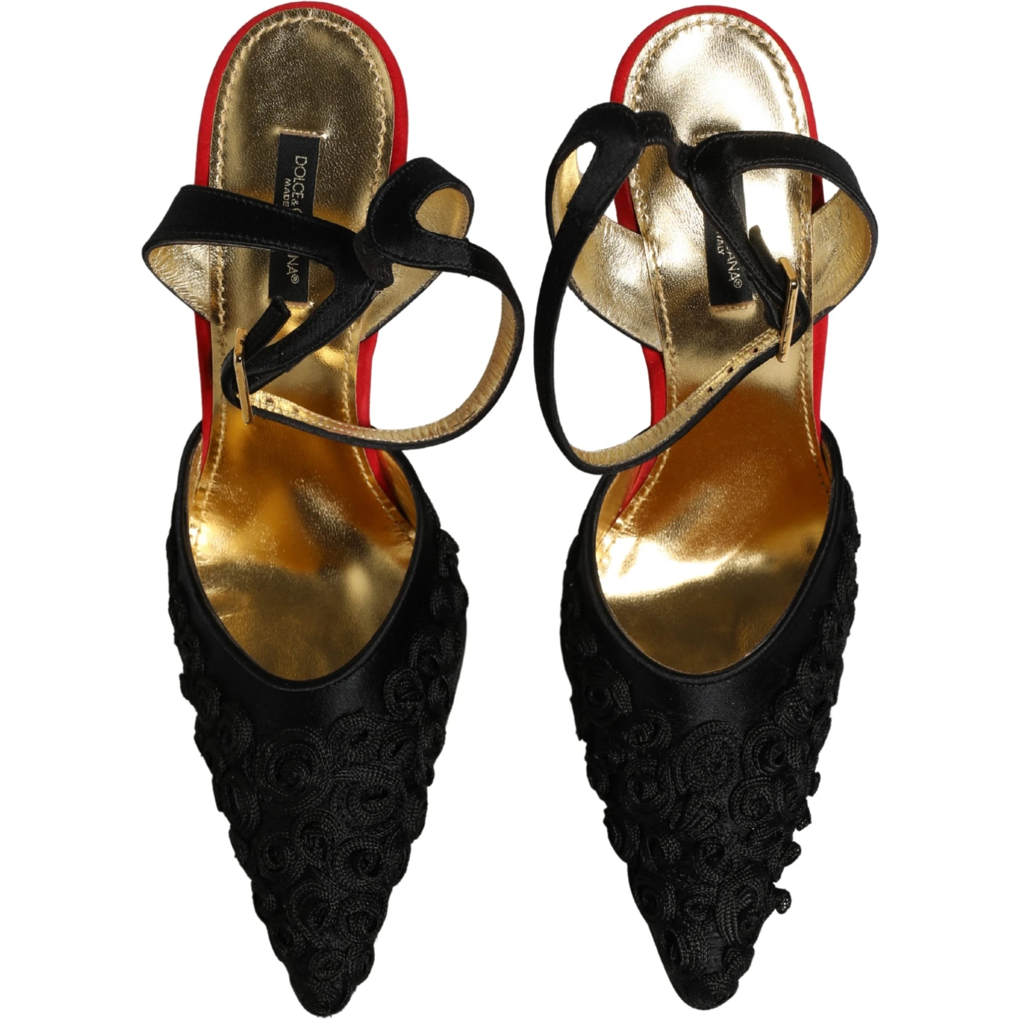 Black Satin Floral Ankle Strap Sandals Shoes