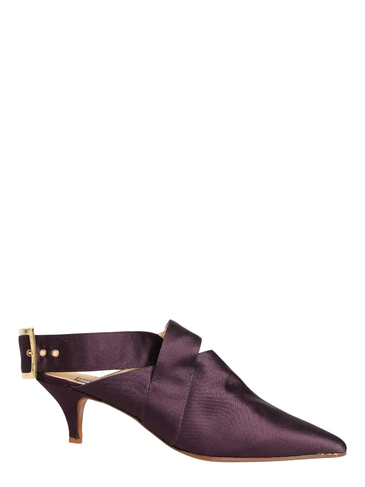 Purple Satin Sandals Shoes