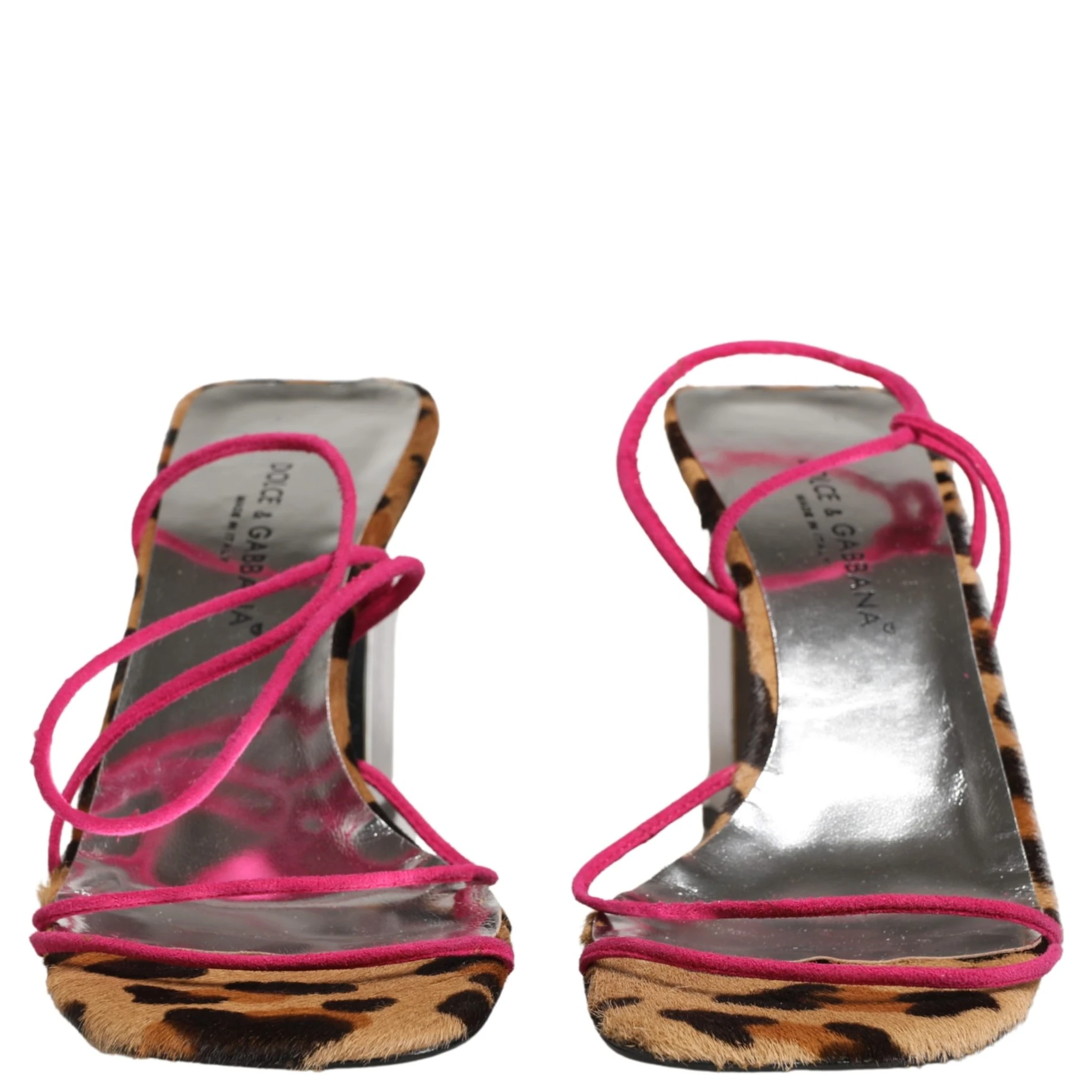 Multicolor Leather Block Heels Sandals Shoes