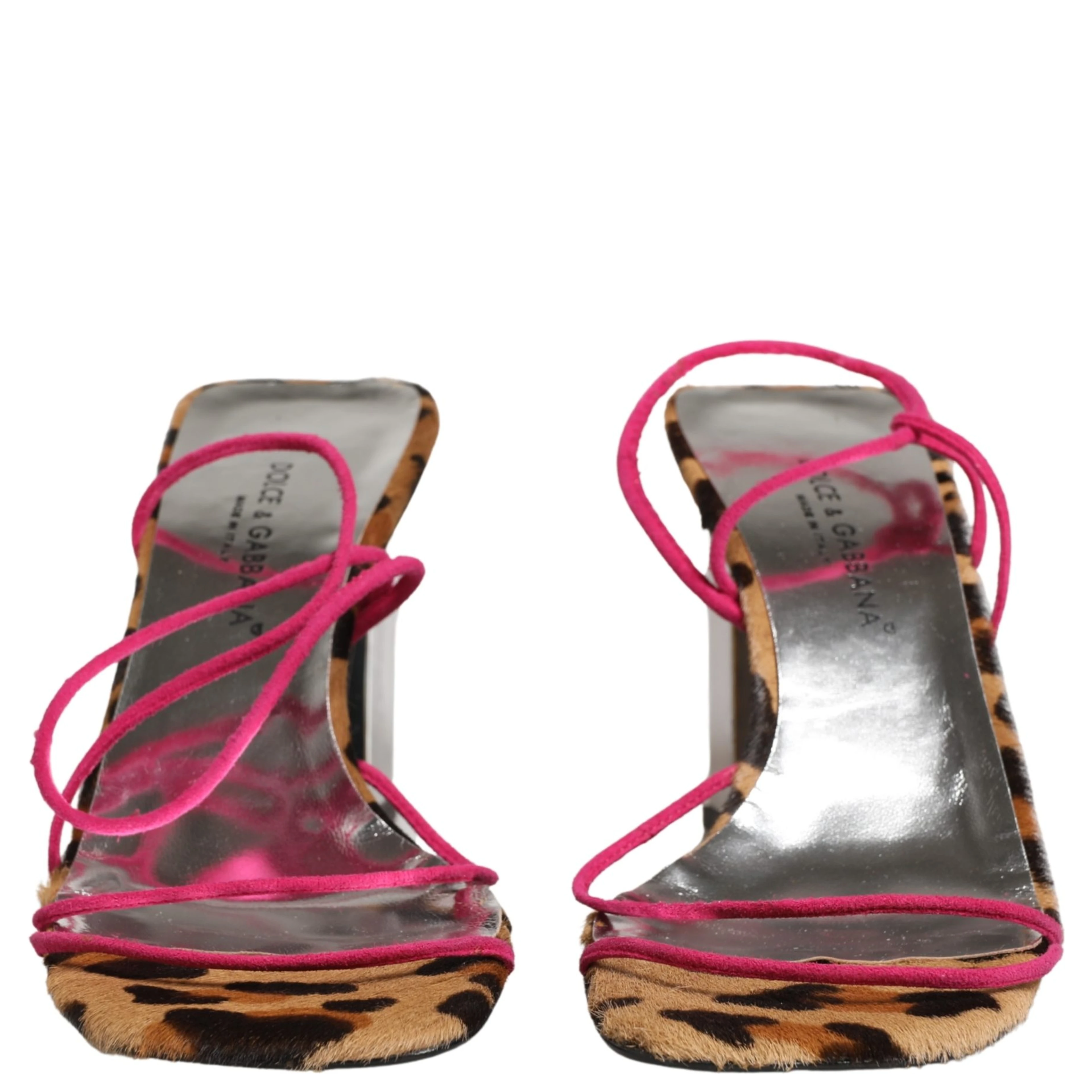 Multicolor Leather Block Heels Sandals Shoes