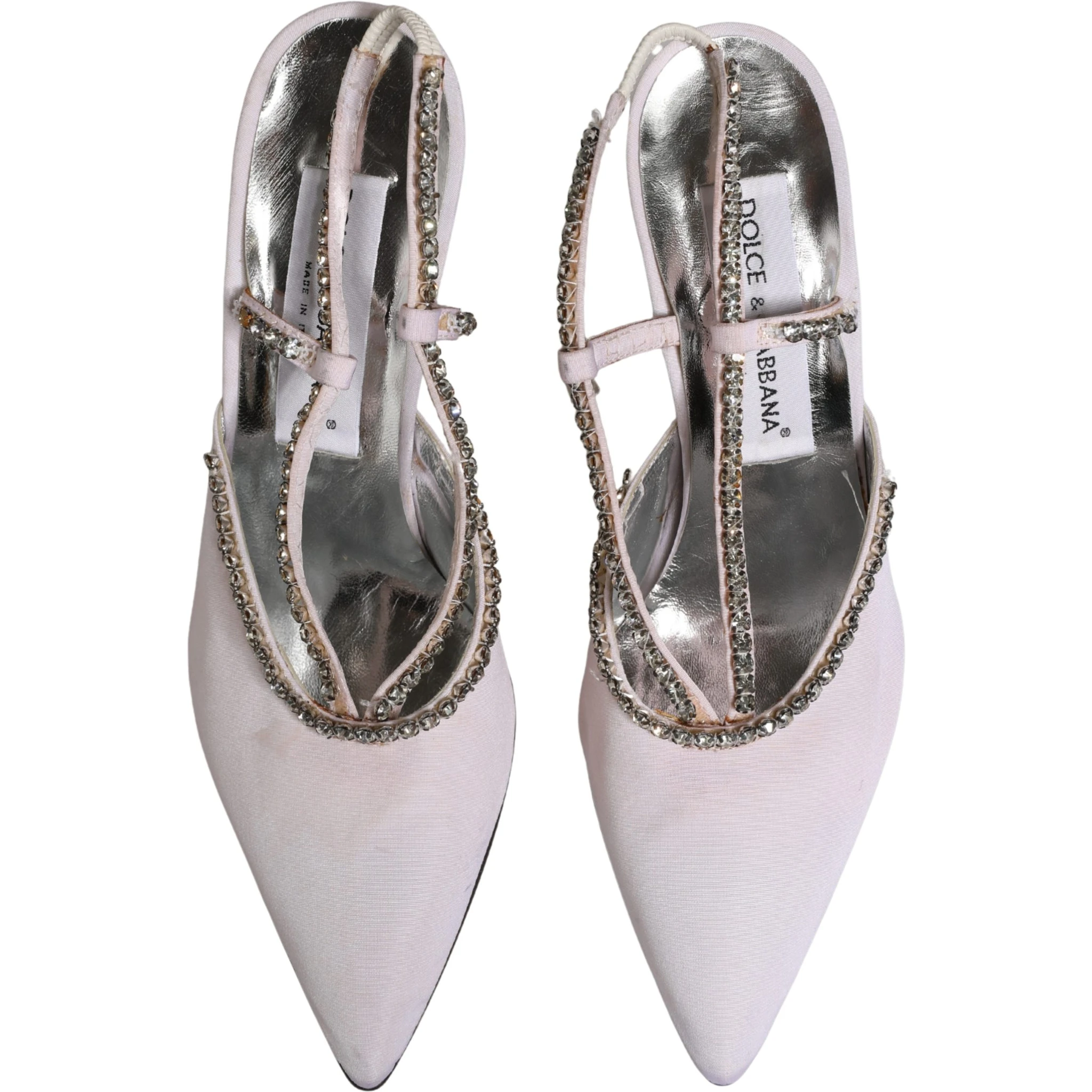 White Strass Crystal Slingbacks Pumps Shoes