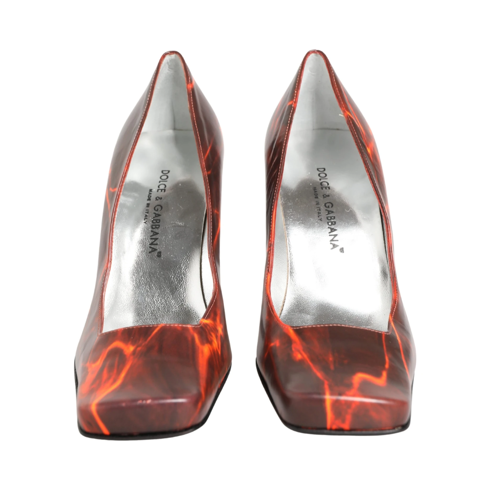 Multicolor Leather Square Toe Pumps Shoes